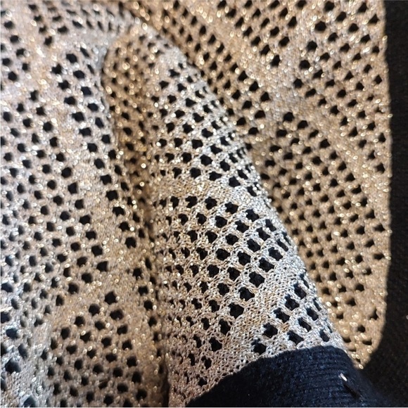 Zara Metallic Cardigan Button Front Geometric Momcore Academia - Picture 14 of 15